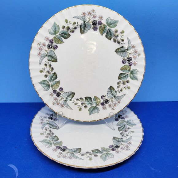 Royal Worcester "LAVINIA" Set Of 2 Bone China 10 1/2" Dinner Plates GUC - Picture 1 of 9